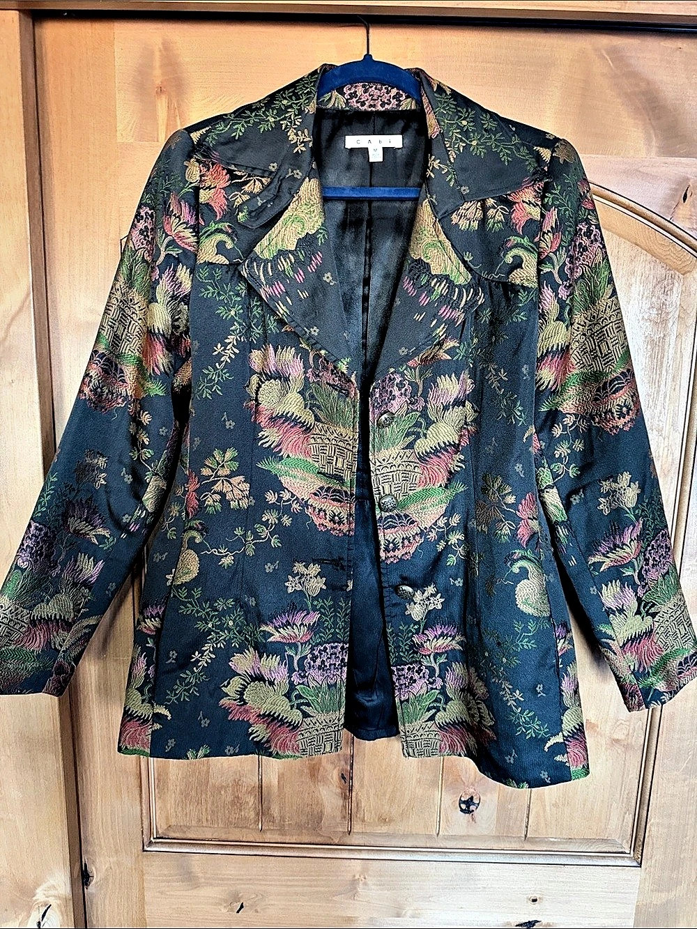 CAbi Guinevere Tapestry Jacket Floral Blue & Green Blazer